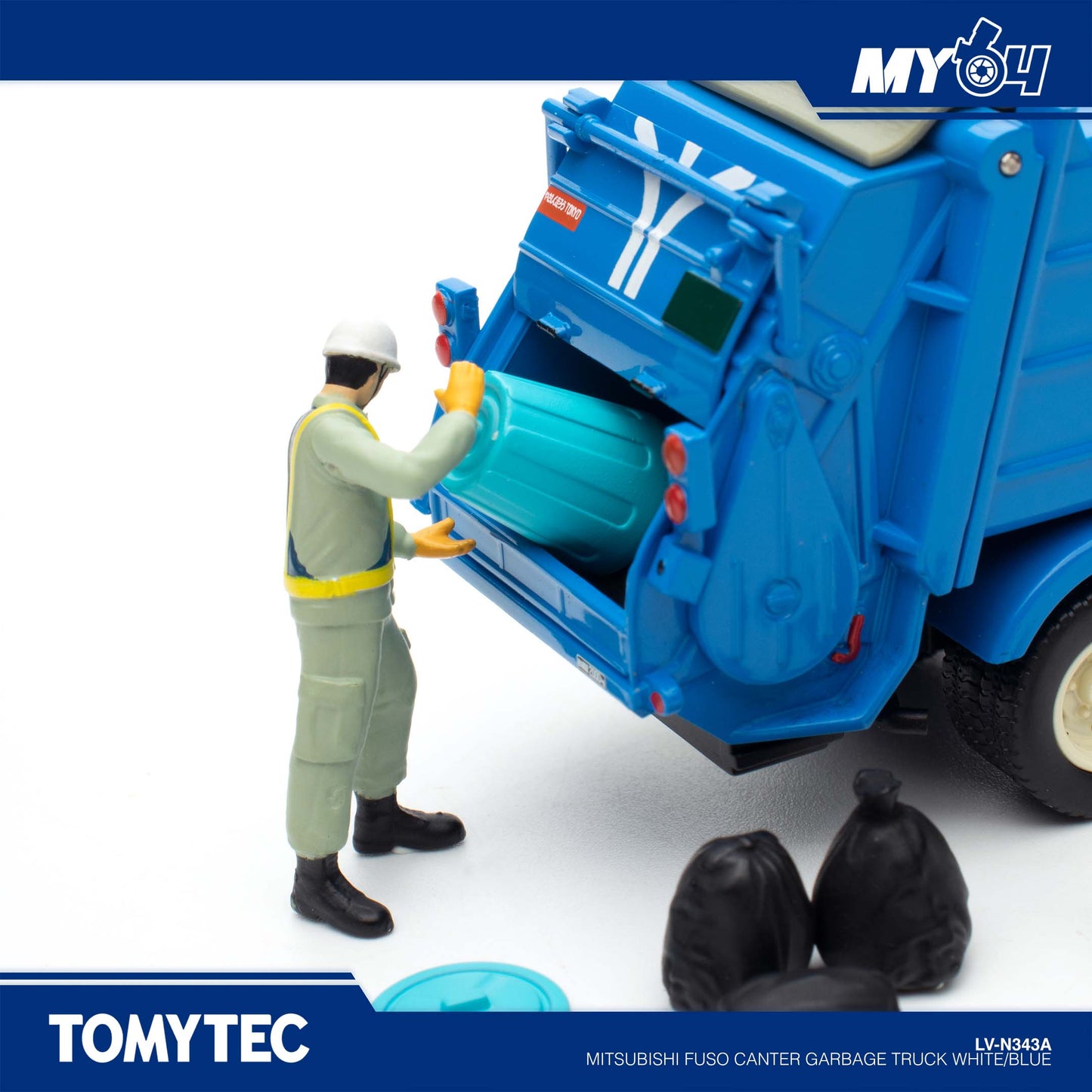 (UNSEAL UNIT) TLVN] Mitsubishi Fuso Canter Garbage Truck - White/Blue