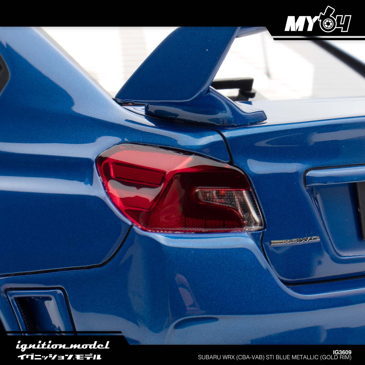 [Ignition Model] Subaru WRX (CBA-VAB) STI - Blue Metallic (Gold Rim)