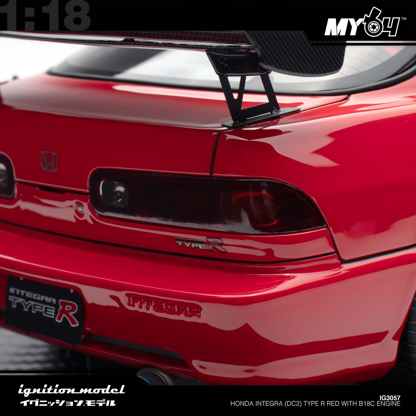 [Ignition Model] 1:18 Honda Integra (DC2) Type R - Red With B18C Engine