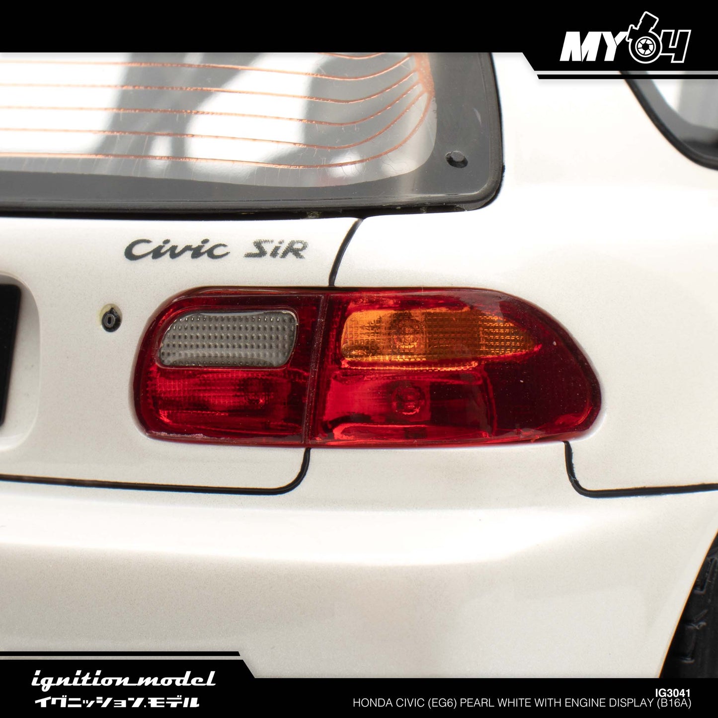 [Ignition Model] Honda Civic (EG6) - Pearl White With Engine Display (B16A)