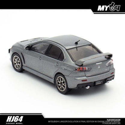 [Hobby Japan] Mitsubishi Lancer Evolution Ⅹ Final Edition With Engine Display Model - Titanium Gray Metallic