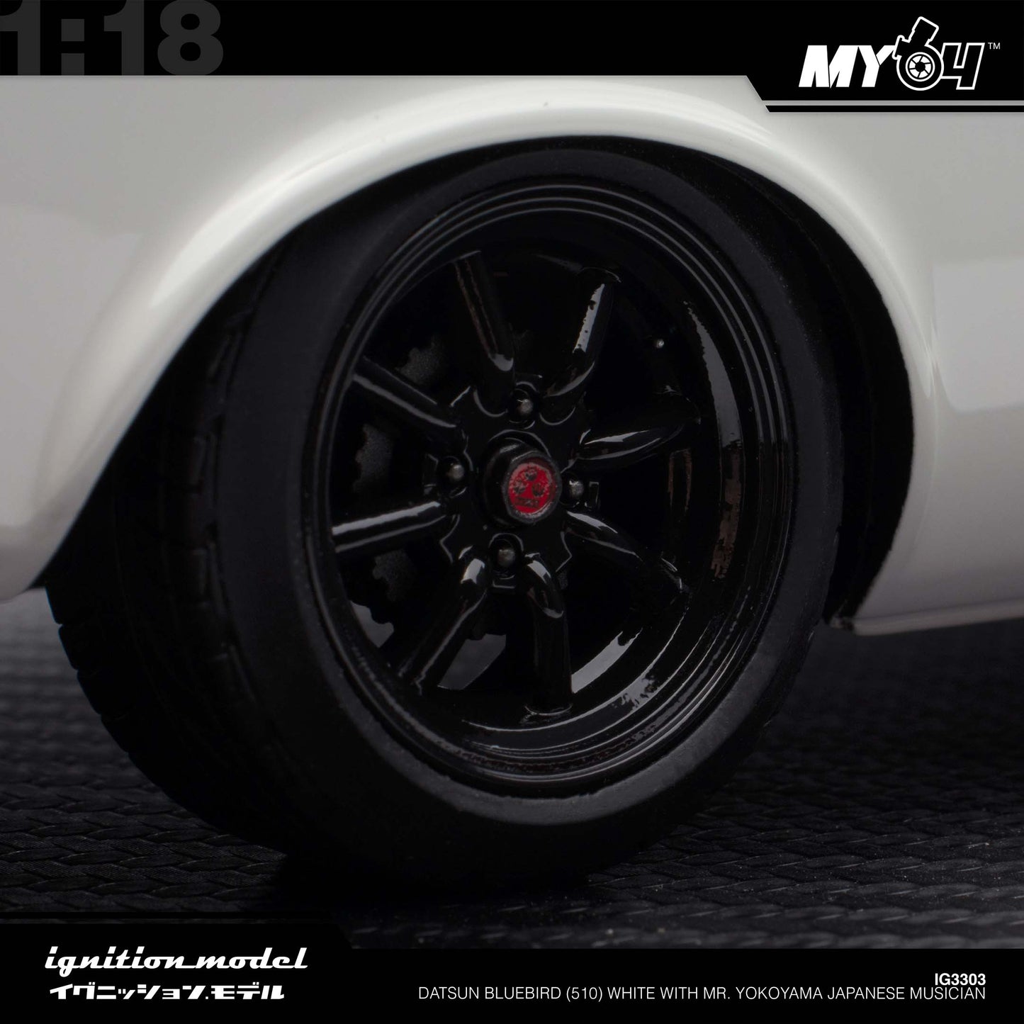 [Ignition Model] Datsun Bluebird (510) - White With Mr. Yokoyama Japanese Musician