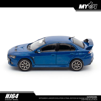 [Hobby Japan] Mitsubishi Lancer Evolution Ⅹ Final Edition With Engine Display Model - Lightning Blue Mica