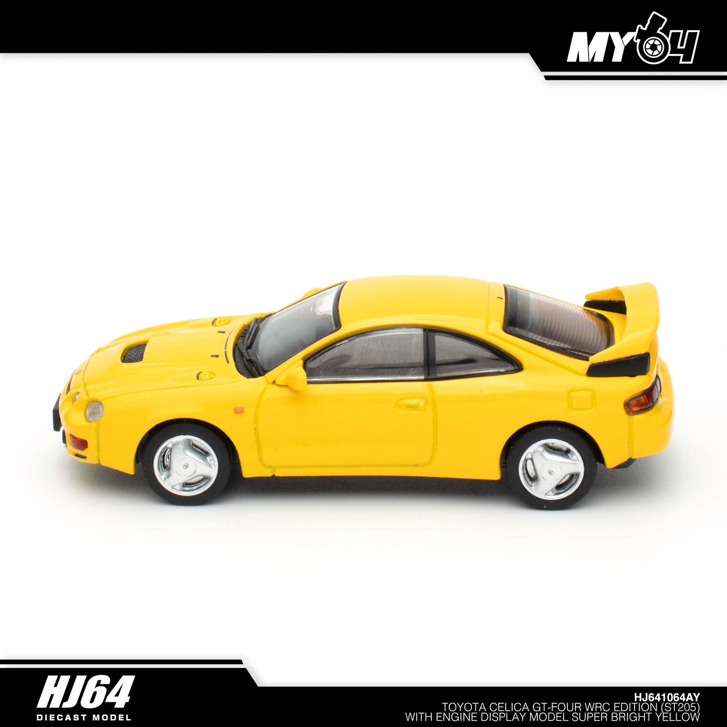 [Hobby Japan] Toyota Celica GT-Four WRC Edition (ST205) with Engine Display Model - Super Bright Yellow