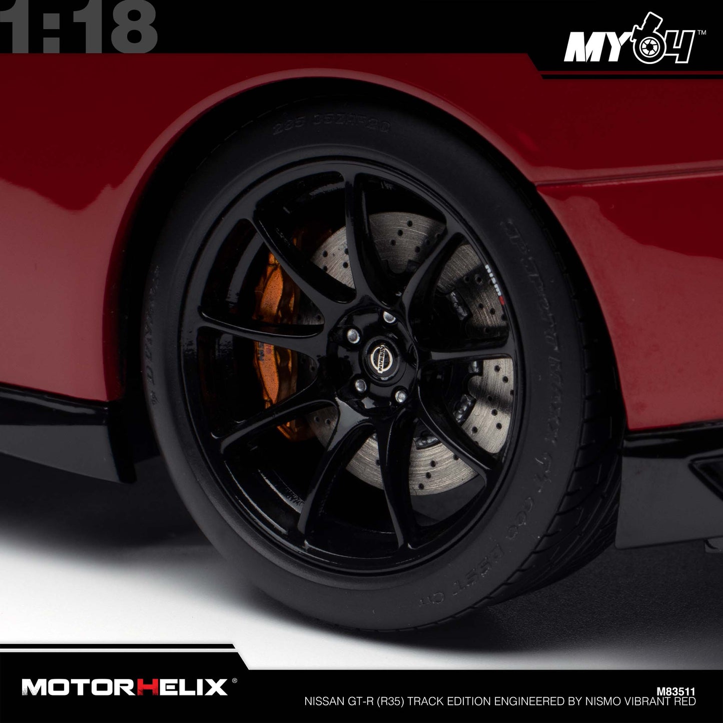 [Motorhelix] 1:18 Nissan GT-R (R35) Track Edition Engineered By NISMO - Vibrant Red