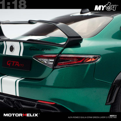 [Motorhelix] 1:18 Alfa Romeo Giulia GTAm - Green Livery 2-Tone #99