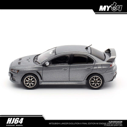 [Hobby Japan] Mitsubishi Lancer Evolution Ⅹ Final Edition With Engine Display Model - Titanium Gray Metallic