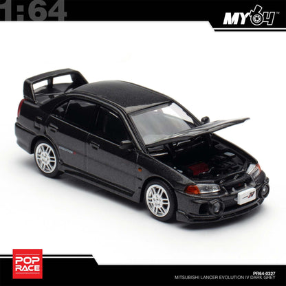 (UNSEAL UNIT) [Pop Race] 1:64 Mitsubishi Lancer Evolution IV - Dark Grey