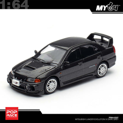 (UNSEAL UNIT) [Pop Race] 1:64 Mitsubishi Lancer Evolution IV - Dark Grey