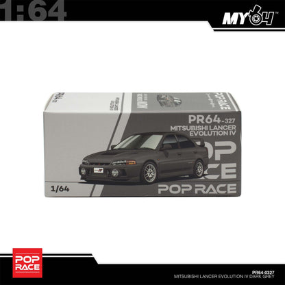 (UNSEAL UNIT) [Pop Race] 1:64 Mitsubishi Lancer Evolution IV - Dark Grey