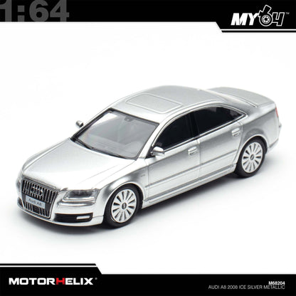 [Motorhelix] 1:64 Audi S8 2008 - Ice Silver Metallic