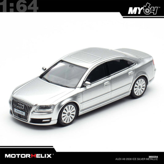 [Motorhelix] 1:64 Audi S8 2008 - Ice Silver Metallic