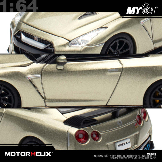 [Motorhelix] 1:64 Nissan GT-R (R35) Track Edition Engineered By Nismo T-Spec - Millennium Jade