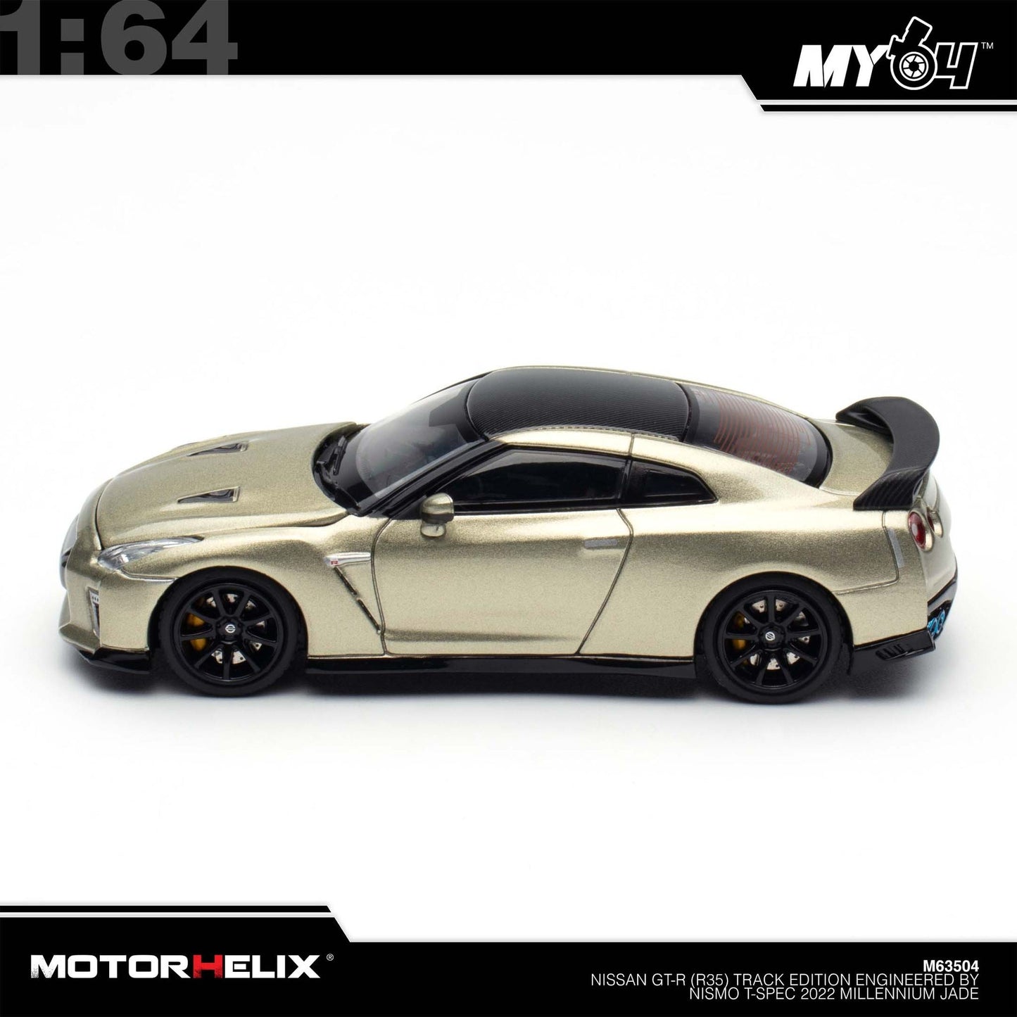 [Motorhelix] 1:64 Nissan GT-R (R35) Track Edition Engineered By Nismo T-Spec - Millennium Jade