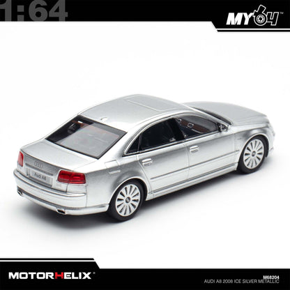 [Motorhelix] 1:64 Audi S8 2008 - Ice Silver Metallic