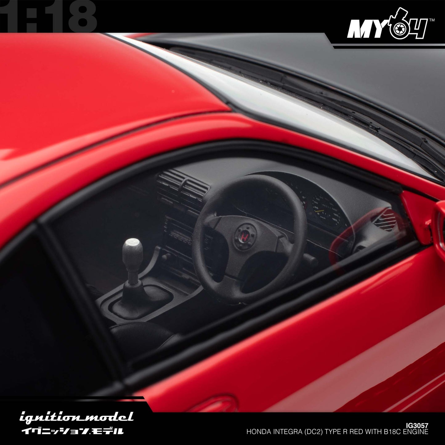 [Ignition Model] 1:18 Honda Integra (DC2) Type R - Red With B18C Engine