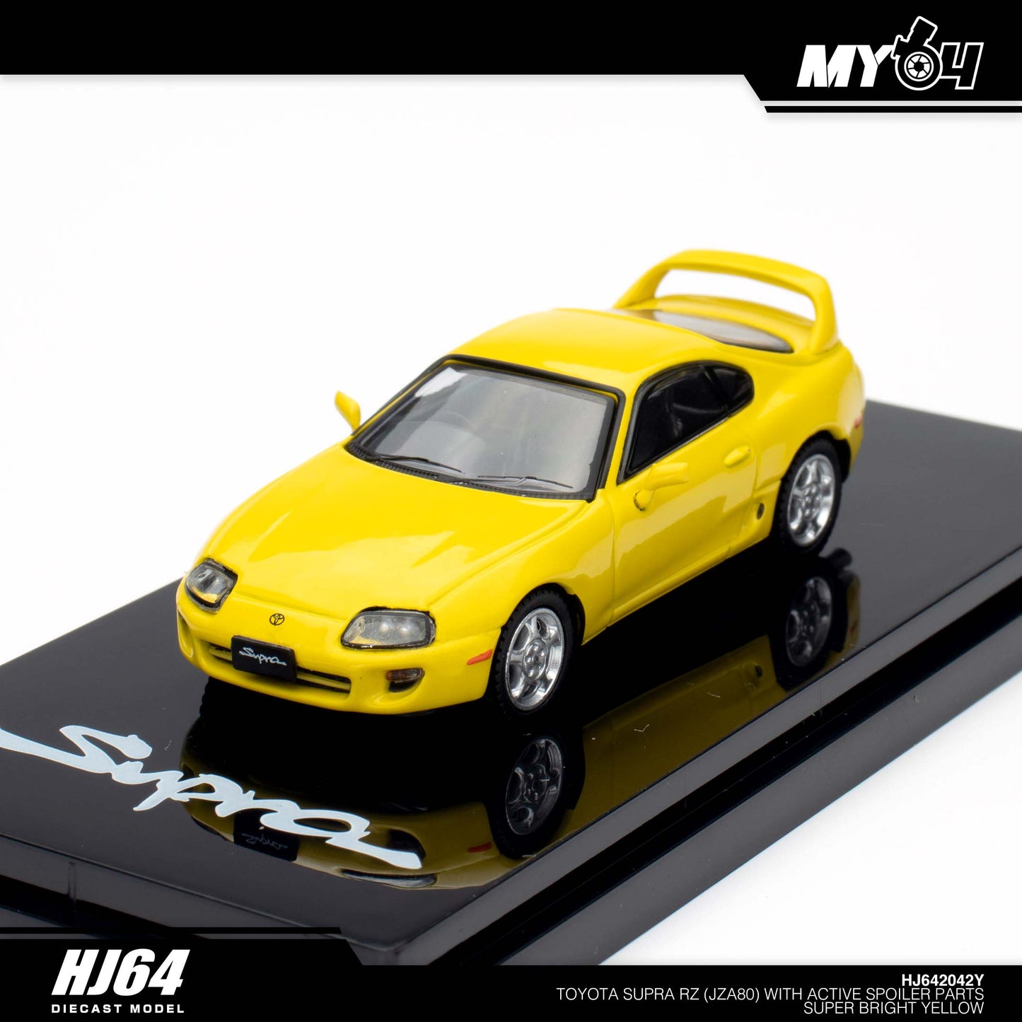[Hobby Japan] Toyota Supra RZ (JZA80) with Active Spoiler Parts - Super Bright Yellow