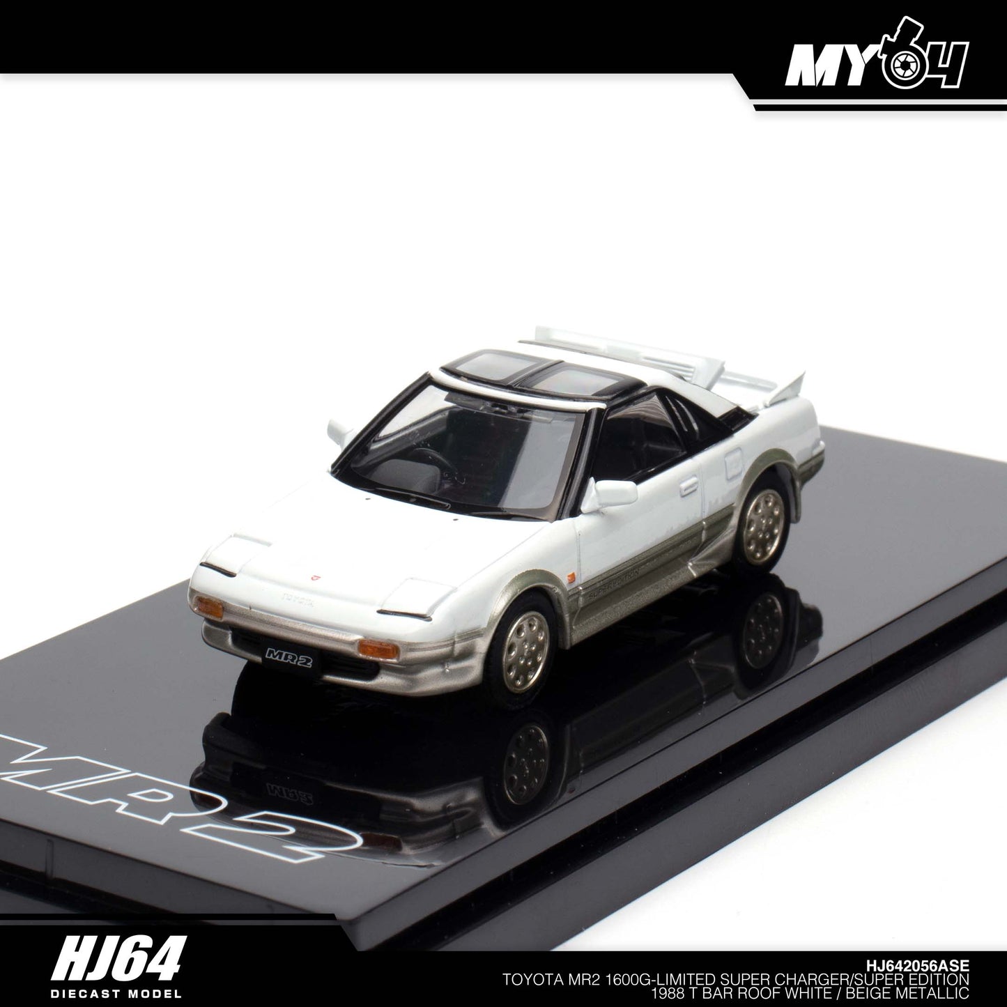 [Hobby Japan] Toyota MR2 1600G - Limited Super Charger / Super Edition 1988 T Bar Roof - White / Beige Metallic