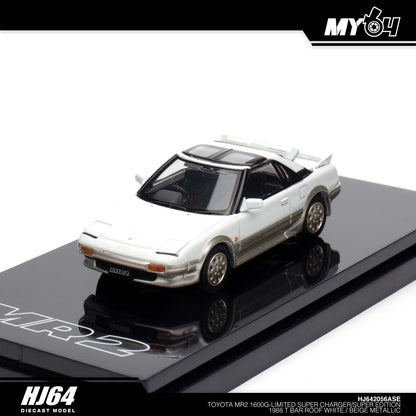 [Hobby Japan] Toyota MR2 1600G - Limited Super Charger / Super Edition 1988 T Bar Roof - White / Beige Metallic