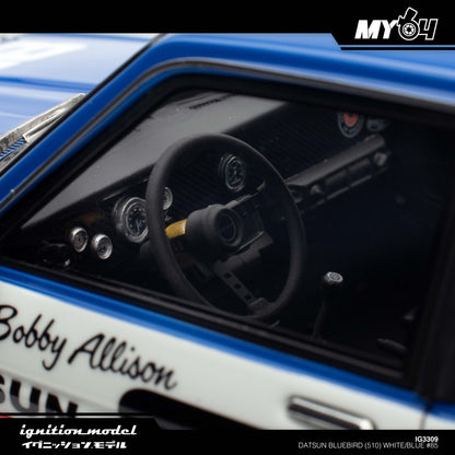[Ignition Model] Datsun Bluebird (510) - White/Blue #85