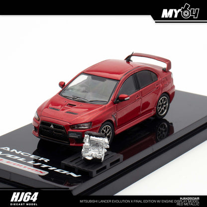 [Hobby Japan] Mitsubishi Lancer Evolution Ⅹ Final Edition With Engine Display Model - Red Metallic