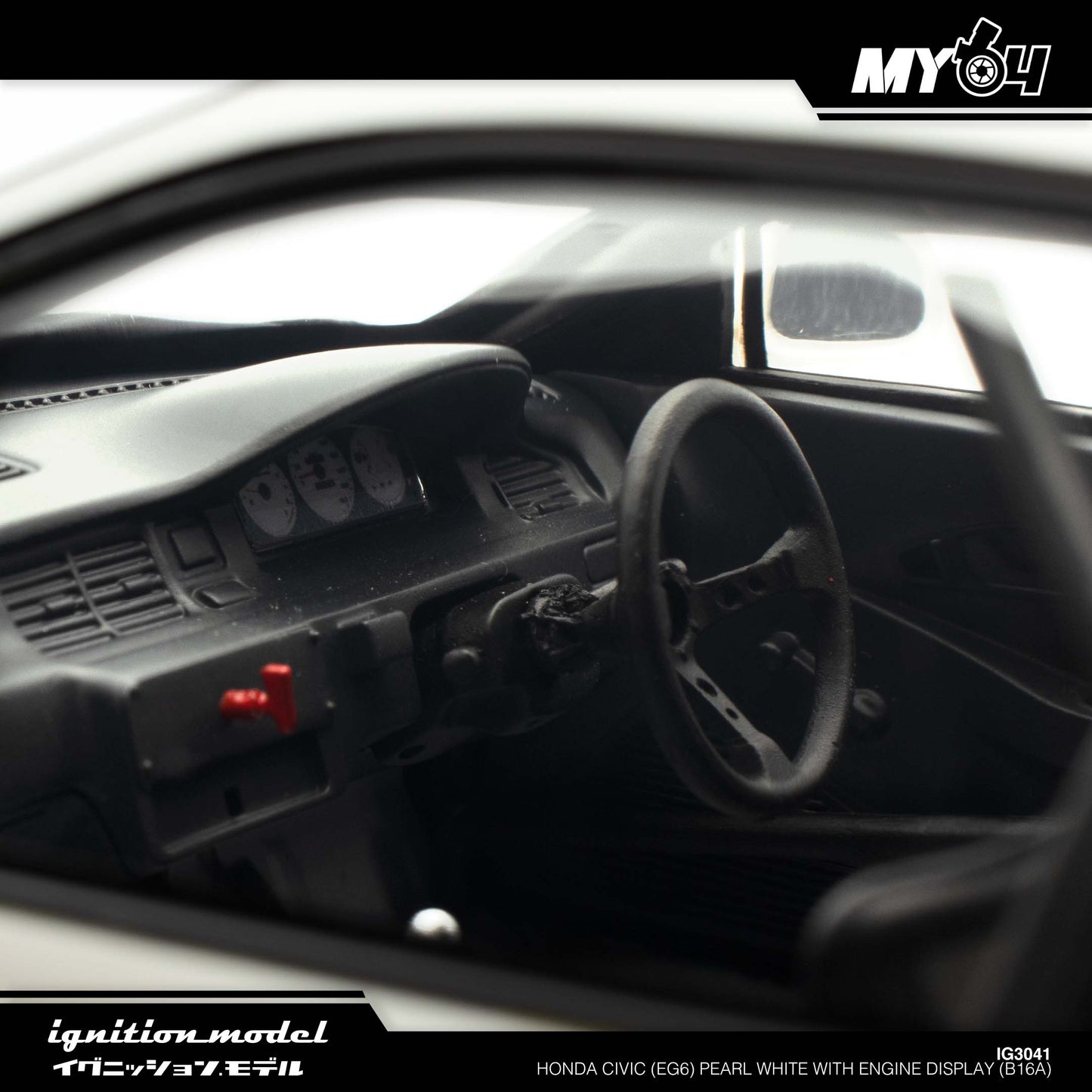 [Ignition Model] Honda Civic (EG6) - Pearl White With Engine Display (B16A)
