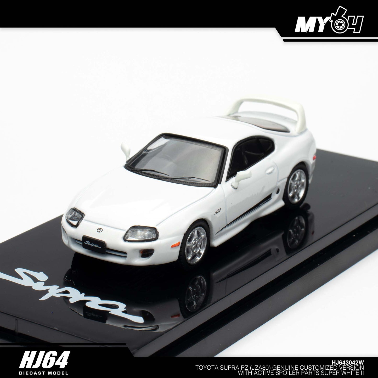 [Hobby Japan] Toyota Supra RZ (JZA80) Genuine Customized Version with Active Spoiler Parts - Super White II