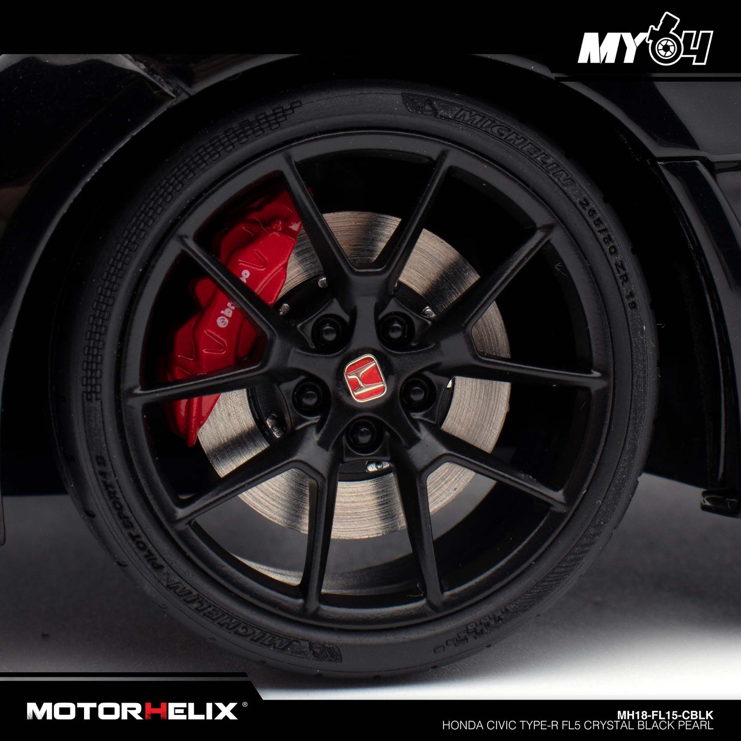 [Motorhelix] 1:18 Honda Civic Type-R FL5 - Crystal Black Pearl