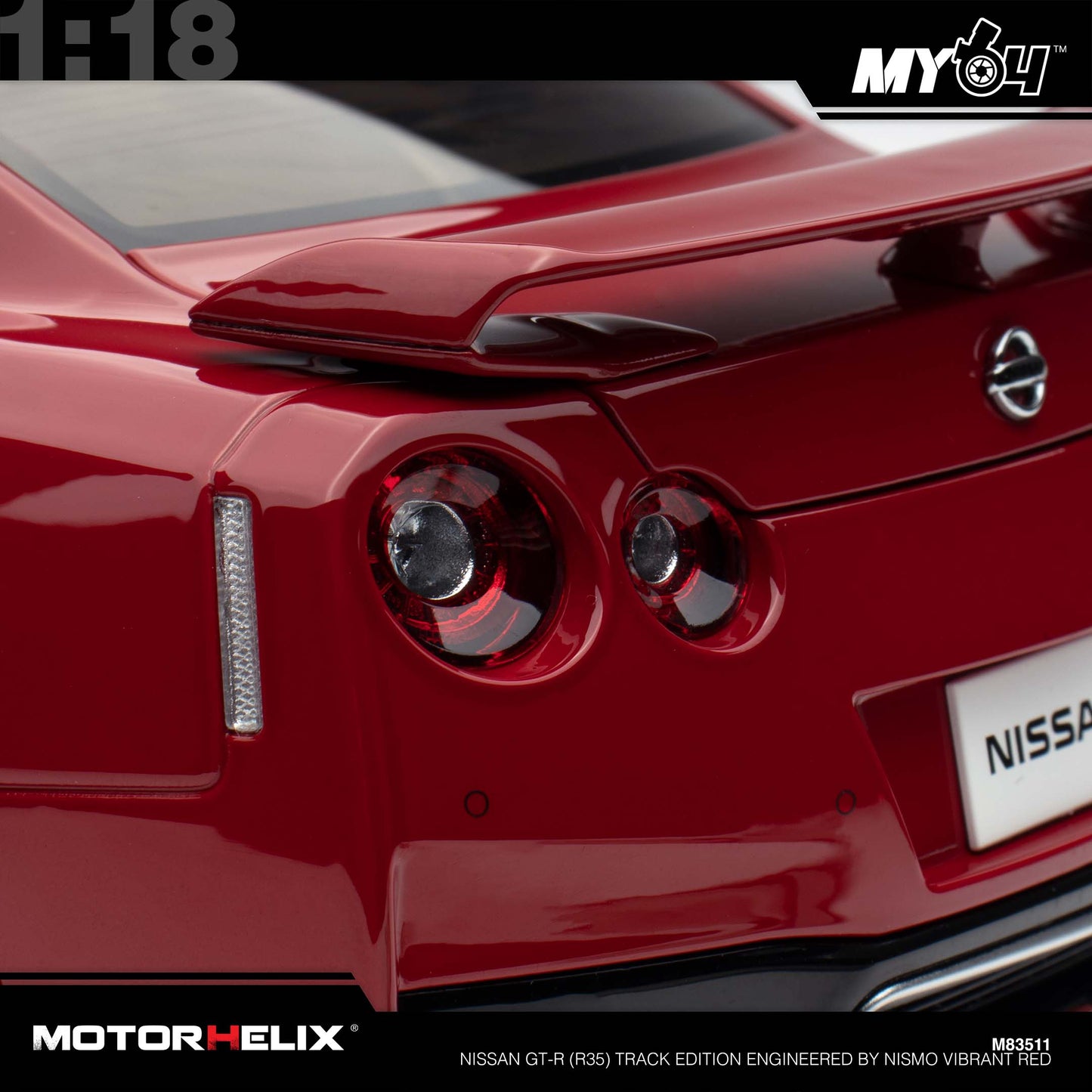[Motorhelix] 1:18 Nissan GT-R (R35) Track Edition Engineered By NISMO - Vibrant Red