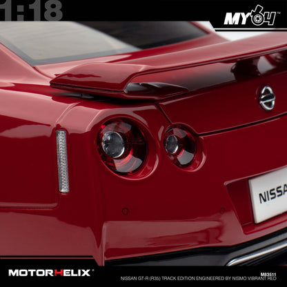 [Motorhelix] 1:18 Nissan GT-R (R35) Track Edition Engineered By NISMO - Vibrant Red