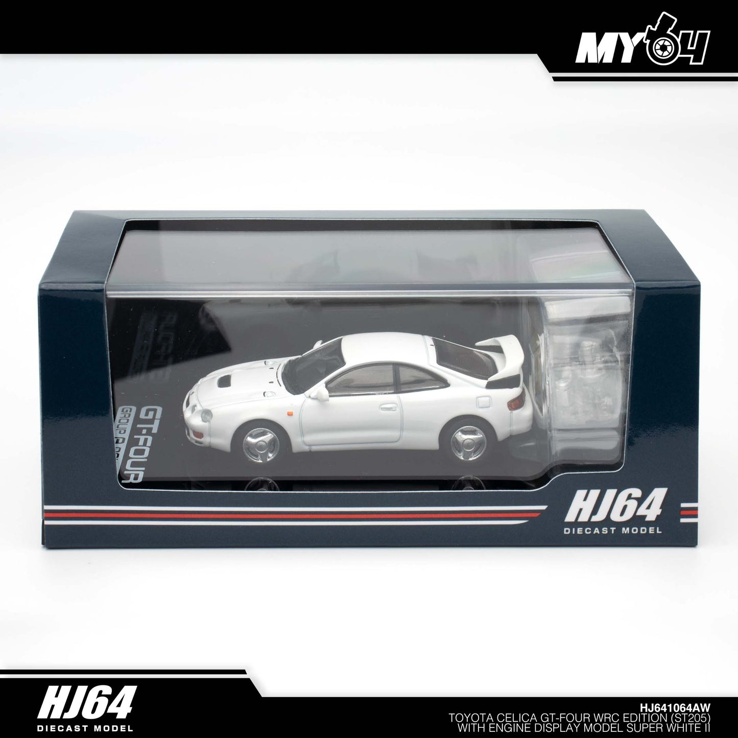 [Hobby Japan] Toyota Celica GT-Four WRC Edition (ST205) with Engine Display Model - Super White II