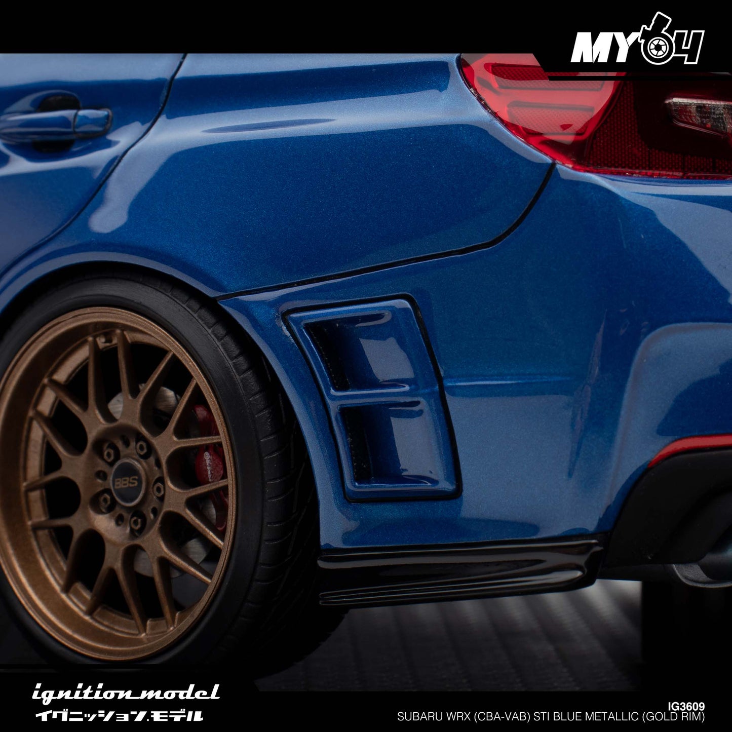 [Ignition Model] Subaru WRX (CBA-VAB) STI - Blue Metallic (Gold Rim)