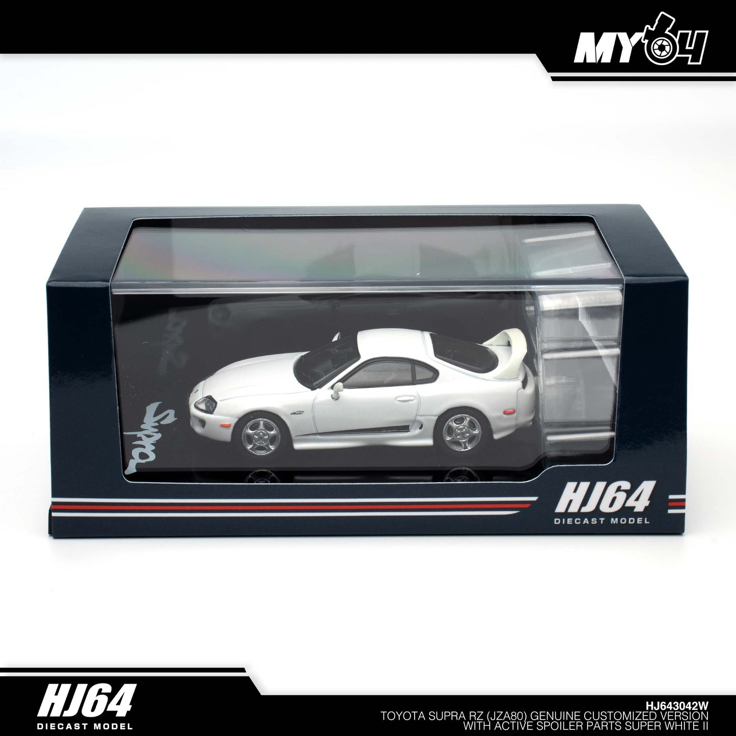[Hobby Japan] Toyota Supra RZ (JZA80) Genuine Customized Version with Active Spoiler Parts - Super White II