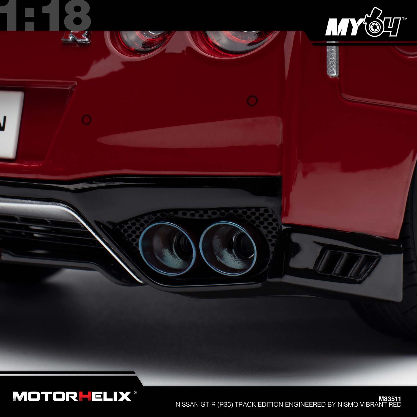 [Motorhelix] 1:18 Nissan GT-R (R35) Track Edition Engineered By NISMO - Vibrant Red
