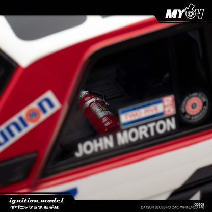 [Ignition Model] 1:18 Datsun Bluebird (510) - White/Red #46