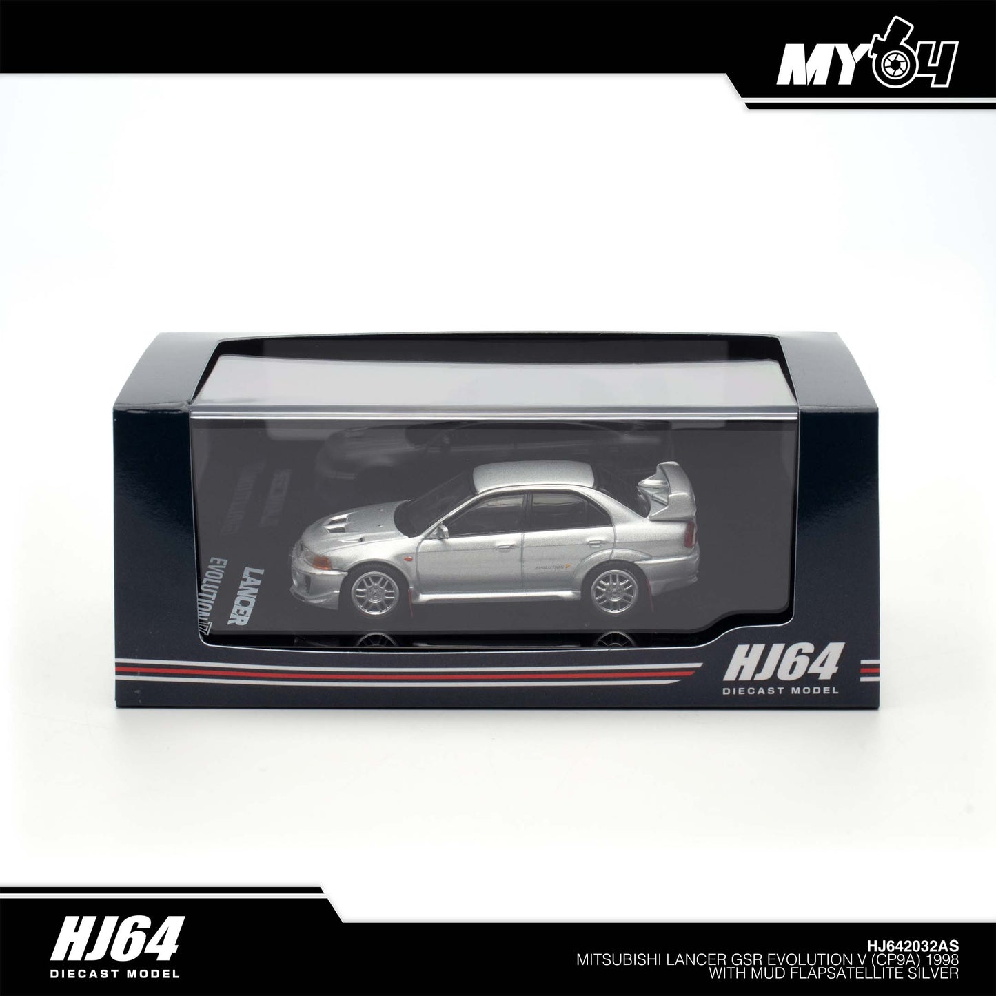 [Hobby Japan] Mitsubishi Lancer GSR Evolution V (CP9A) 1998 with Mud flap - Satellite Silver