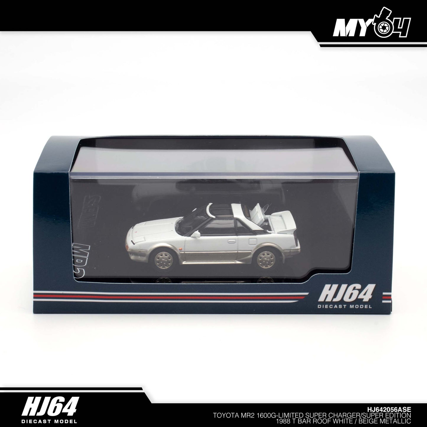 [Hobby Japan] Toyota MR2 1600G - Limited Super Charger / Super Edition 1988 T Bar Roof - White / Beige Metallic