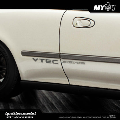 [Ignition Model] Honda Civic (EG6) - Pearl White With Engine Display (B16A)