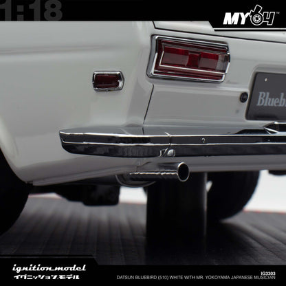 [Ignition Model] Datsun Bluebird (510) - White With Mr. Yokoyama Japanese Musician