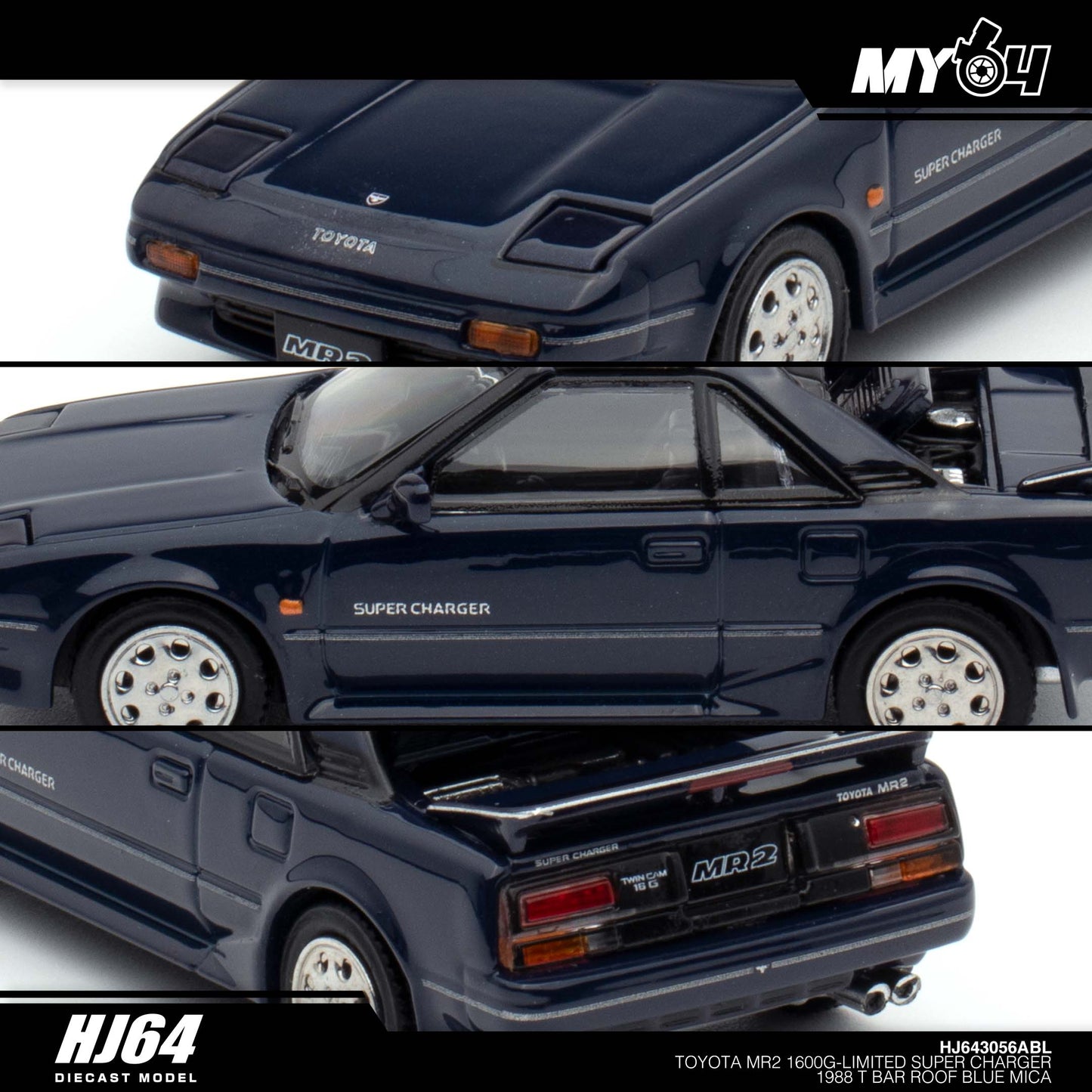 [Hobby Japan] Toyota MR2 1600G - Limited Super Charger 1988 T Bar Roof - Blue Mica