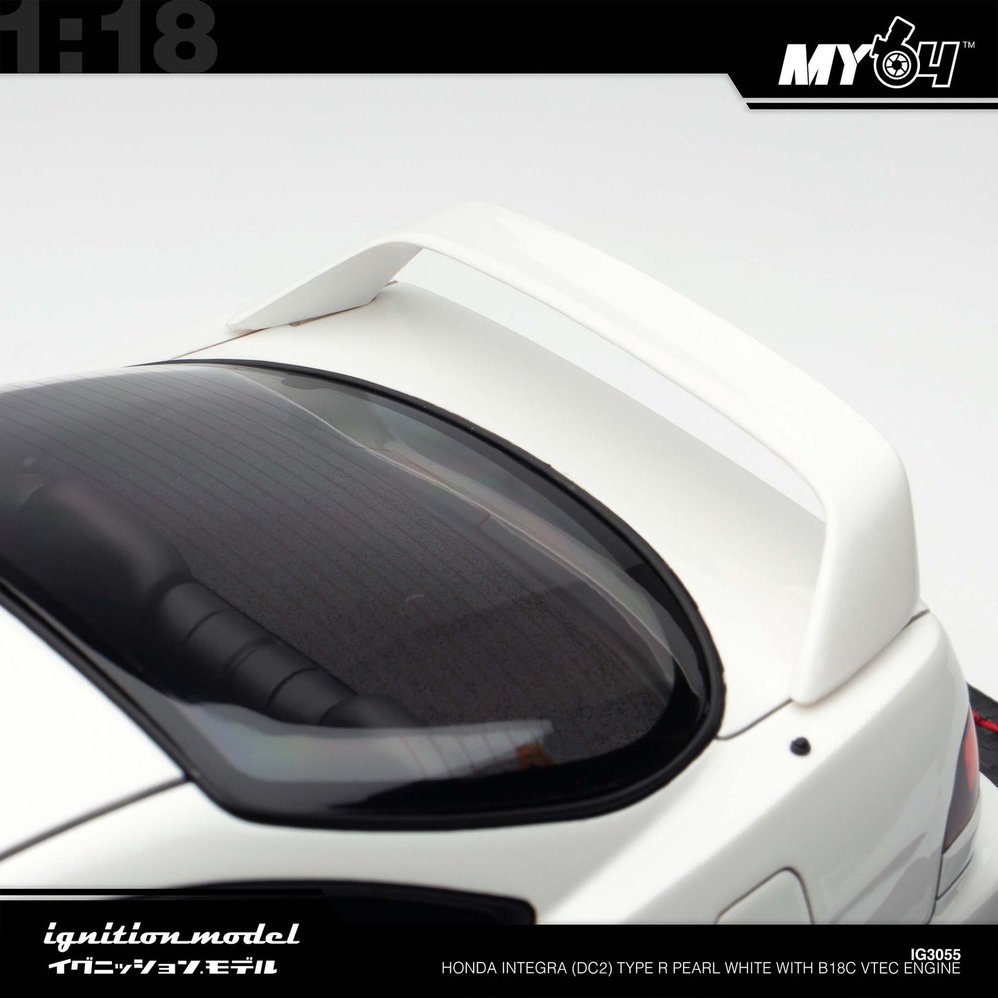 [Ignition Model] 1:18 Honda Integra (DC2) Type R - Pearl White With B18C VTEC Engine