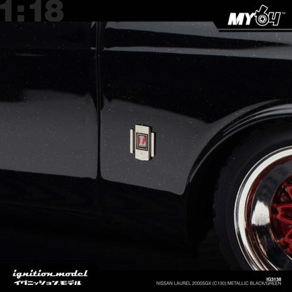 [Ignition Model] 1:18 Nissan Laurel 2000SGX (C130) - Metallic Black/Green