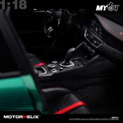 [Motorhelix] 1:18 Alfa Romeo Giulia GTAm - Green Livery 2-Tone #99