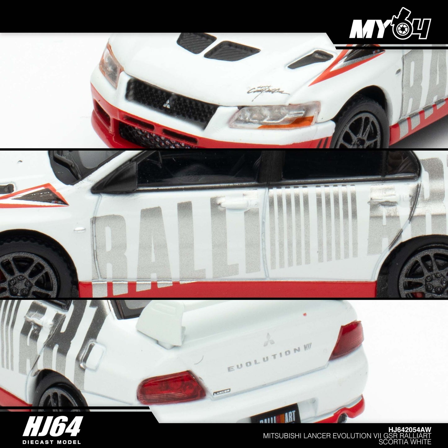 (UNSEAL UNIT) [Hobby Japan] Mitsubishi Lancer Evolution 7 GSR RALLIART -  Scortia White