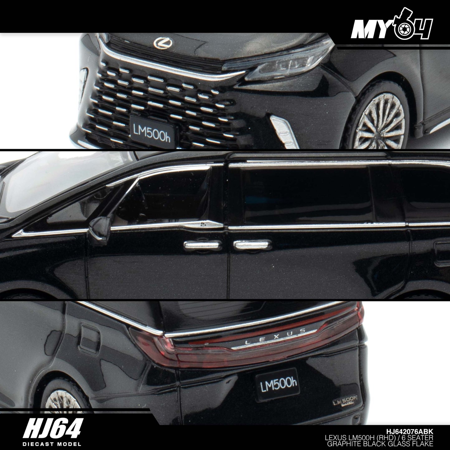 [Hobby Japan] Lexus LM500h (RHD) /6 Seater - Graphite Black Glass Flake