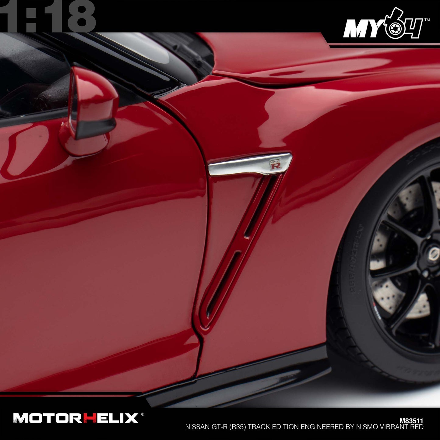 [Motorhelix] 1:18 Nissan GT-R (R35) Track Edition Engineered By NISMO - Vibrant Red