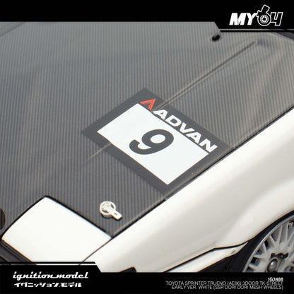 [Ignition Model] 1:18 Toyota Sprinter Trueno (AE86) 3Door TK-Street Early Ver. White (SSR Dori Dori mesh wheels)
