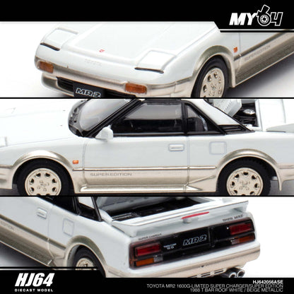 [Hobby Japan] Toyota MR2 1600G - Limited Super Charger / Super Edition 1988 T Bar Roof - White / Beige Metallic