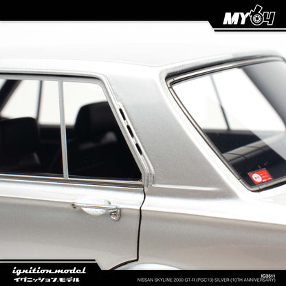 [Ignition Model] Nissan Skyline 2000 GT-R (PGC10) - Silver (10th Anniversary)