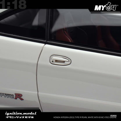 [Ignition Model] 1:18 Honda Integra (DC2) Type R - Pearl White With B18C VTEC Engine